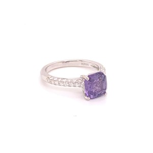 Purple Sapphire Diamond Ring 18k Gold Women 1.724 TCW Certified $3,950 913136