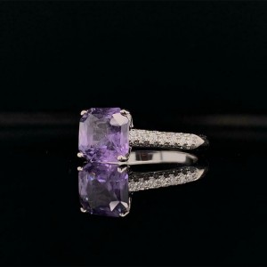 Purple Sapphire Diamond Ring 18k Gold Women 1.724 TCW Certified $3,950 913136