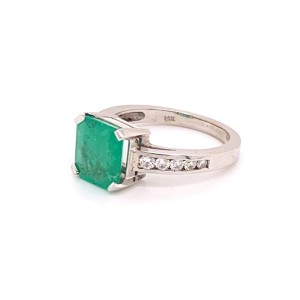 Diamond Emerald Ring 14k Gold 2.55 TCW Women Certified $3,800 912292