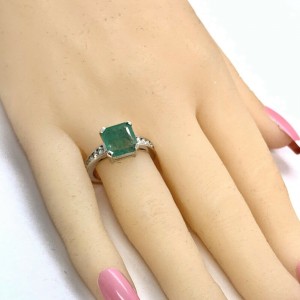 Diamond Emerald Ring 14k Gold 2.55 TCW Women Certified $3,800 912292
