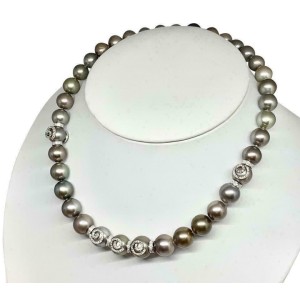 Diamond South Sea Pearl Necklace 18k Gold 11.60 mm Certified $14,950 910879