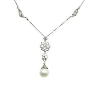 Diamond South Sea Pearl Necklace 14k Gold 12.85mm 19.75" Certified 