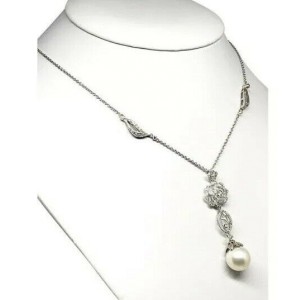 Diamond South Sea Pearl Necklace 14k Gold 12.85mm 19.75" Certified 