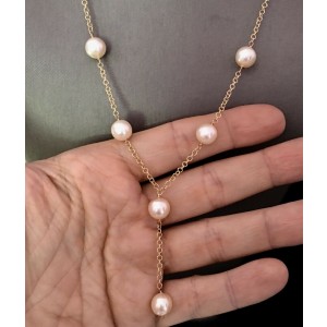 Akoya Pearl Necklace 14k Gold Large 9.5 mm 18.5" Italy Certified $3,950 721475