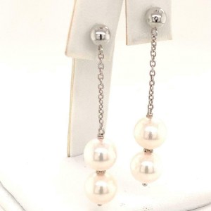 Akoya Pearl Earrings 14 KT Gold 8.30 mm Certified $999 013383