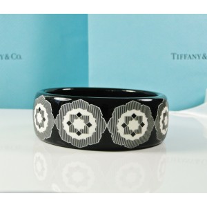 Tiffany & Co. Picasso Black White Wide Zellige Bangle Italy 