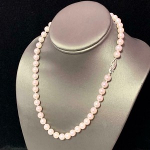 Akoya Pearl Necklace 14k White Gold 18" 8 mm Certified $3,990 110697