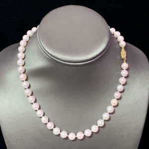 Akoya Pearl Necklace 14k Yellow Gold 16" 8 mm Certified $3,990 110694