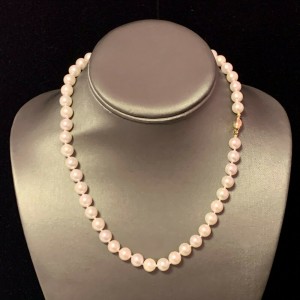Akoya Pearl Necklace 14k YG 8 mm 16" Certified $3,950 111844