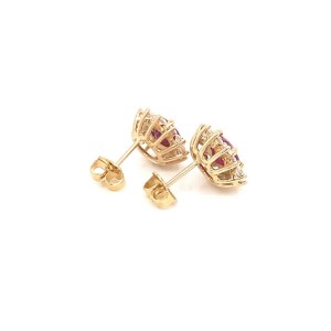 Natural Ruby Diamond Earrings 14k YG 2.45 TCW Certified $3,950 111300