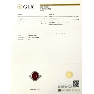 Natural Ruby Diamond Ring 14k Gold 6.5 TCW Size 5.75 GIA Certified $6,950 111871