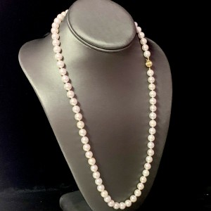 Akoya Pearl Necklace 14k Gold 24" 8.5 mm Certified $4,975 113105