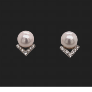 Akoya Pearl Diamond Earrings 14k Gold 9.5 mm 0.45 CTW Certified $3,975 111899