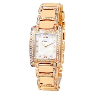 Ebel Brasilia Lady Joaillerie 18k Rose Gold Quartz Diamonds Ladies Watch 1290088