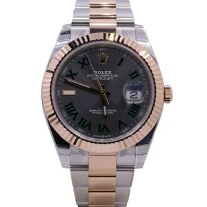 Men's Rolex Datejust 41, Wimbledon, Steel, 18K Everose Gold, Slate dial, 126331 