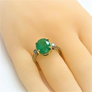 Diamond Emerald Ring 14k Gold 6.65 TCW Women Certified $5,950 915309