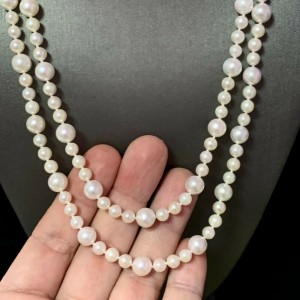 Akoya Pearl Necklace 14k Gold 42" 8.5 mm Certified $5,950 116392