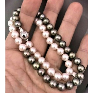 Akoya Pearl Diamond 14k White Gold Necklace 8 mm Certified $4,950 813249