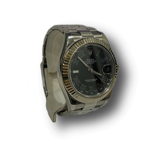 Rolex 116334 Datejust 41mm Black Roman Dial Watch