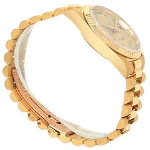 Rolex Day-Date 18k Yellow Gold President Diamonds Emerald Champagne Watch 18238