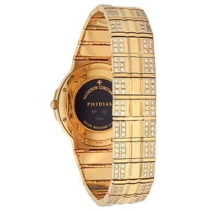 Vacheron Constantin Phidias 18k Yellow Gold Diamonds Silver Watch 650384