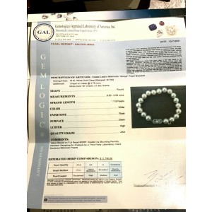Mikimoto Akoya Pearl Bracelet 7.5" 18k Gold 9.5 mm Certified 