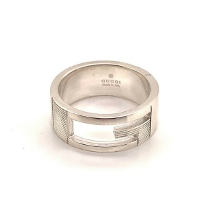 Gucci Estate Sterling Silver Ring Size 7, 7.31 Grams 7 mm Height G2