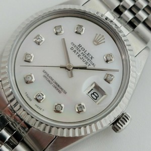 Mens Rolex Oyster Datejust   36mm 18k SS Automatic MOP Dial 1970s RA243