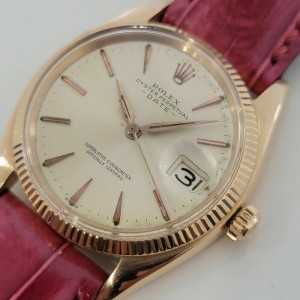 Mens Rolex Oyster Date   35mm 18k Rose Gold Automatic 1960s Swiss RJC179
