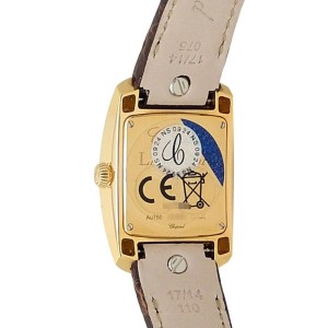 Chopard La Strada 18k Yellow Gold Leather Quartz Silver Ladies Watch