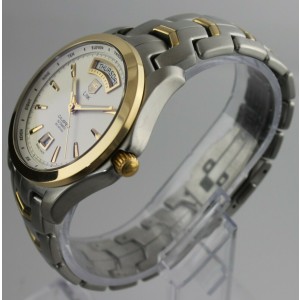 TAG HEUER LINK  AUTOMATIC DAY DATE MEN'S 18K GOLD & STEEL WATCH