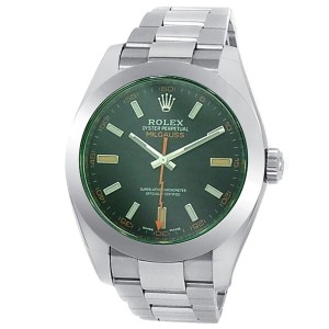 Rolex Milgauss Stainless Steel Oyster Automatic Green Men's Watch 