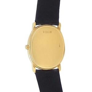 Audemars Piguet Ellipse 18k Yellow Gold Black Leather Manual White Ladies Watch