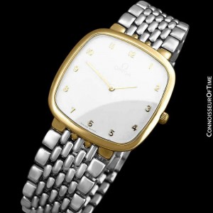 Omega De Ville Mens Unisex 18K Gold Plated & SS Steel Watch - Mint with Warranty