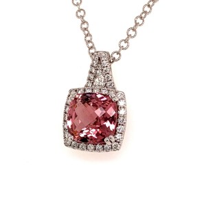 Diamond Tourmaline Necklace 5.47 TCW 18k Gold Certified $5,590 921150