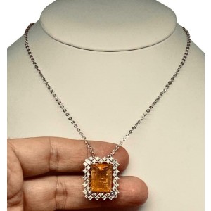 Diamond Opal Necklace with Ring Pendant 18k Gold 11 TCW Certified $14,950 914672