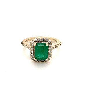 Emerald Diamond Ring 14k Gold 2.12 TCW Certified $4,950 913628