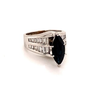 Diamond Sapphire Ring 14k Gold 3.60 TCW Women Certified $3,700 911204