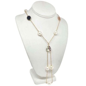 South Sea Pearl Quartz Necklace 14k Gold 12.65 mm 35" Certified