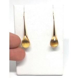 Citrine Quartz Drop Earrings 14k Gold 17 TCW