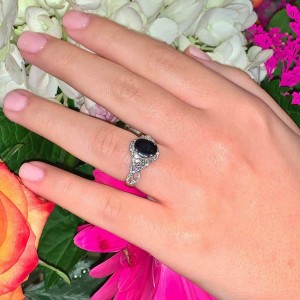 Diamond Sapphire Ring 18k Gold 2.58 Ct Women Certified 