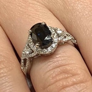 Diamond Sapphire Ring 18k Gold 2.58 Ct Women Certified 