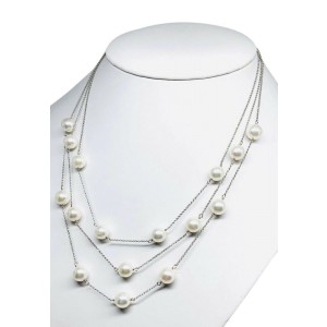 Akoya Pearl Triple Strand Necklace 8.5 mm 14k Gold Certified $3,595 721467