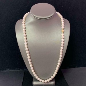 Akoya Pearl Necklace 14 KT WG 8.50 mm 26 IN Certified $7,650 017784