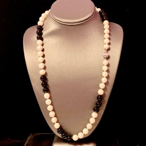 Estate Freshwater Pearl Onyx Necklace 25.25" 10.25 mm Certified $2,275 711264