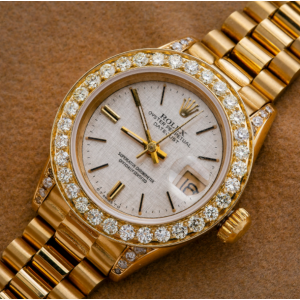 ROLEX LADY-DATEJUST 26MM  69088 WHITE MOTHER OF PEARL DIAL YELLOW GOLD 