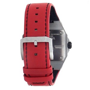 Waltham AeroNaval Stainless Steel Red Leather Automatic Black Men's Watch AN-01
