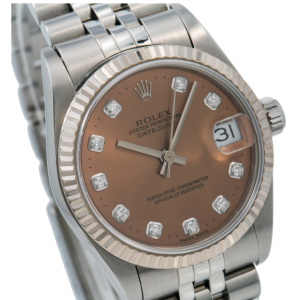 ROLEX DATEJUST WATCH 68274 31MM BROWN DIAMOND DIAL WITH STAINLESS STEEL JUBILEE