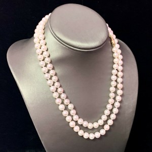 Akoya Pearl Necklace 14k Yellow Gold 8 mm 36" Certified $5,950 111846