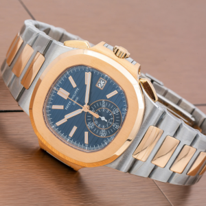 PATEK PHILIPPE NAUTILUS WATCH 5980/1AR BLUE DIAL STEEL AND ROSE GOLD 